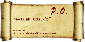 Pavlyak Odiló névjegykártya